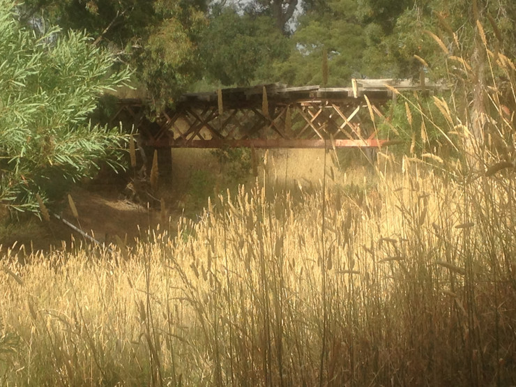 Pitfield Bridge looking south from memorial reserve