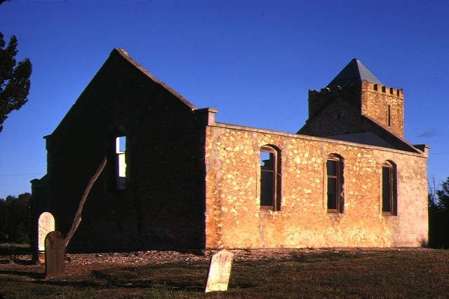 1 ebenezer mission antwerp ruined church front view
