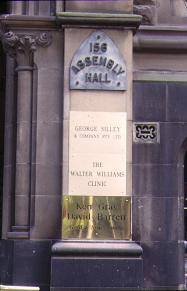 assembly hall collins street melbourne plaque detail feb1993