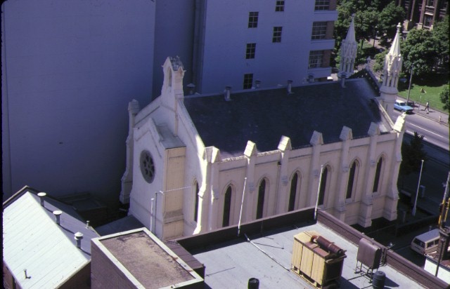john knox free presbyterian church swanston street melbourne aerial view
