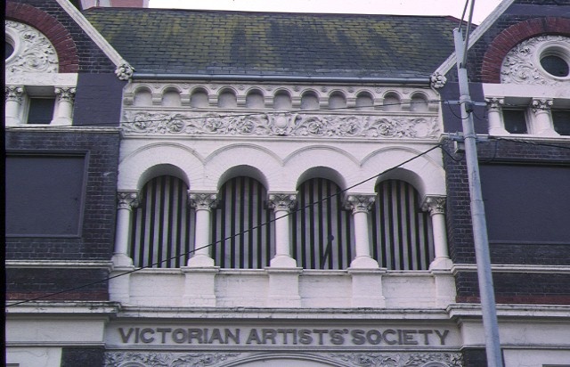 victorian artists society albert street east melbourne detail of balcony aug1993