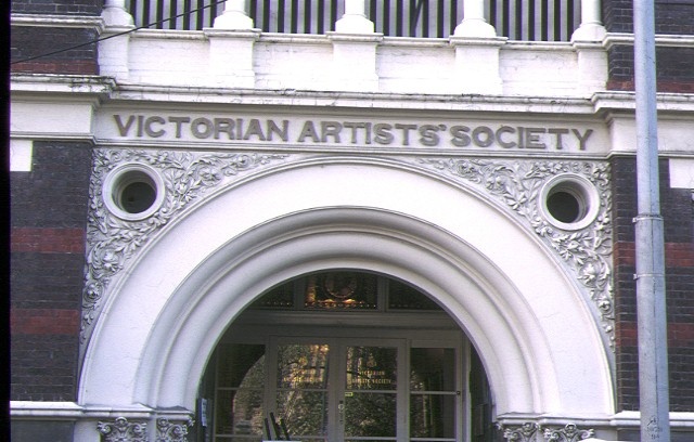 victorian artists society albert street east melbourne detail of front entrance aug1993