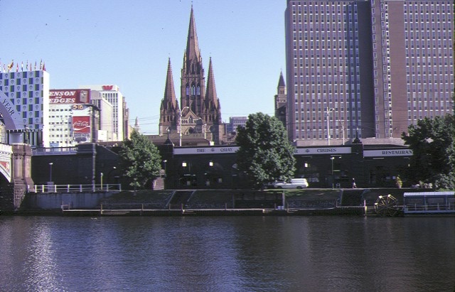 princes walk vaults batman avenue melbourne view from across yarra feb1985