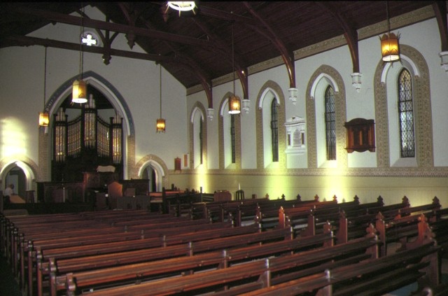 former congregational church brighton interior fron view