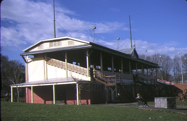 fitzroy cricket ground grandstand brunswick street fitzroy side view aug1985