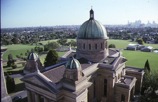 xavier college kew chapel aerial view
