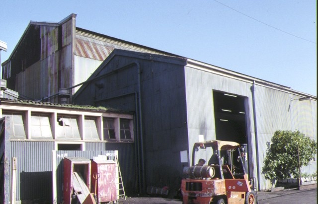 exhibition goods shed spencer street melbourne side view of flinders street extension goods shed