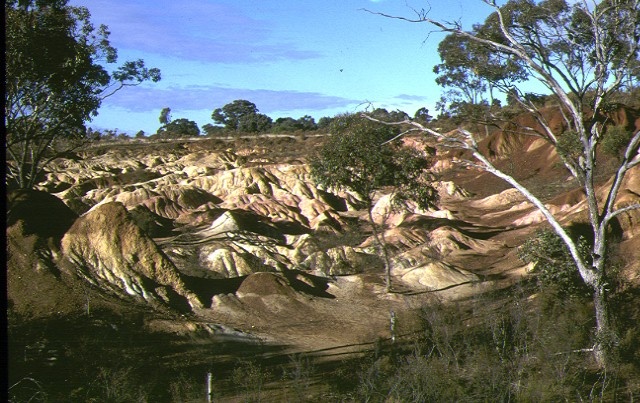 1 pink cliffs hydraulic gold sluicing site heathcote landscape