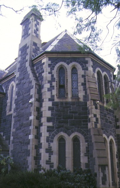 1 all saints church hall &amp; former vicarage chapel street east st kilda rear view of church may1997