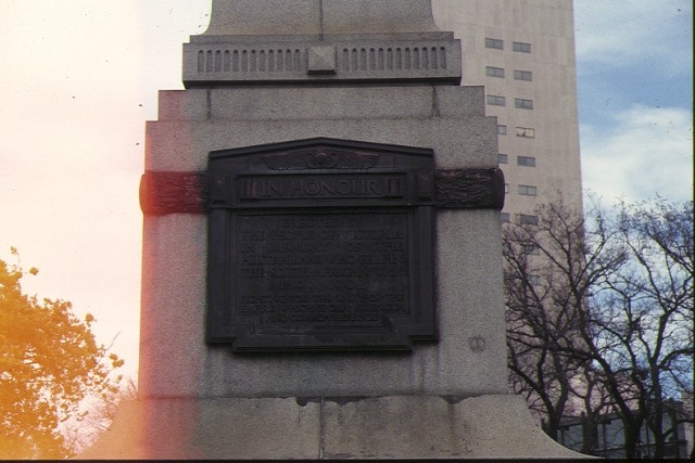 south african soldiers memorial albert street south melbourne inscription &amp; base (prior to the removal of the memorial)