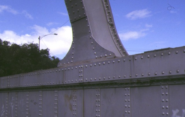 iron bridge maribyrnong river detail of iron siding