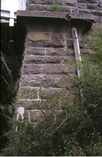 iron bridge maribyrnong river stone support detail