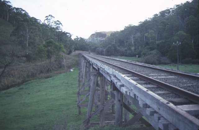 rail bridge curdies river timboon rail tracks jun1984