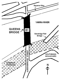 queens bridge over yarra river melbourne plan