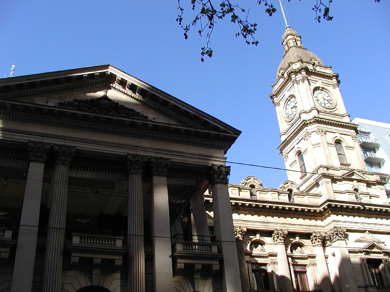 h00001 melbourne town hall and administration bldg swanston street melbourne clock she project 2004