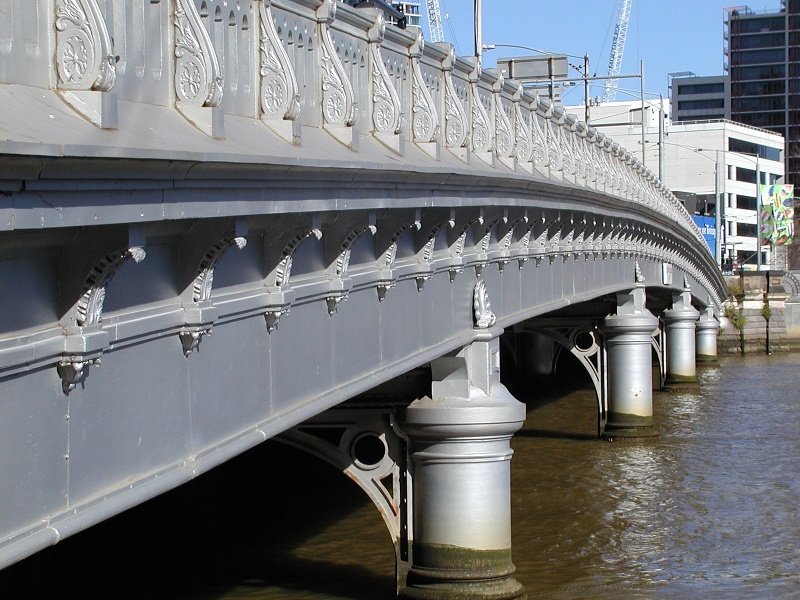 h01448 queens bridge queensbridge street over yarra river melbourne close view