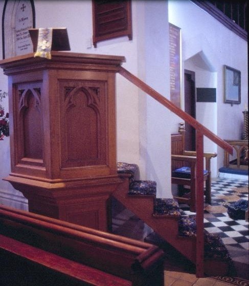 h01125 st george the martyr church and hall hobson st queenscliffe pulpit she project 2003