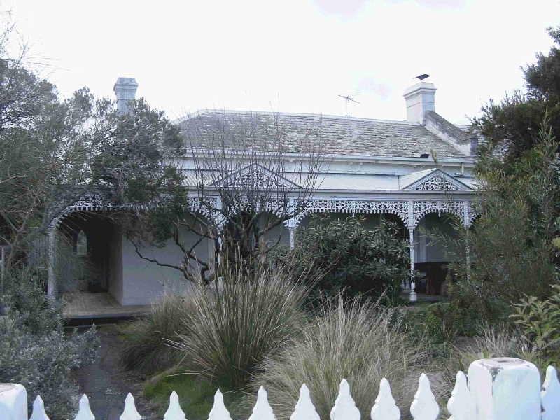 House at 12-13 Esplanade WILLIAMSTOWN, Hobsons Bay Heritage Study 2006 - No. 13. (Note return verandah and original slate roof to No. 13)