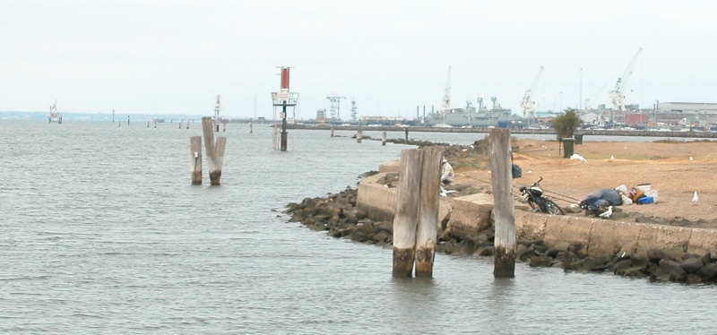 Newport Pier Williamstown Aug 2003 Timber Dolphins And Stone Embankments