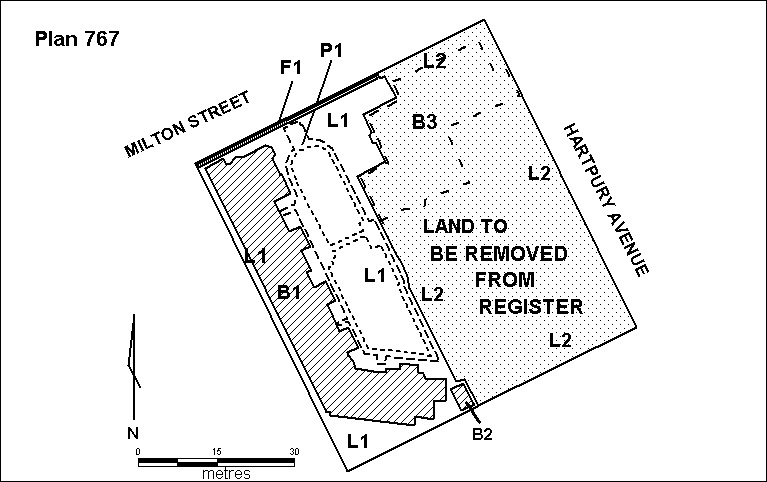 H0767 hartpury court h767 plan showing land deleted 2000