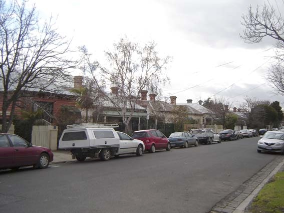 Victorian cottages and villas on the west side of Lorne Road.