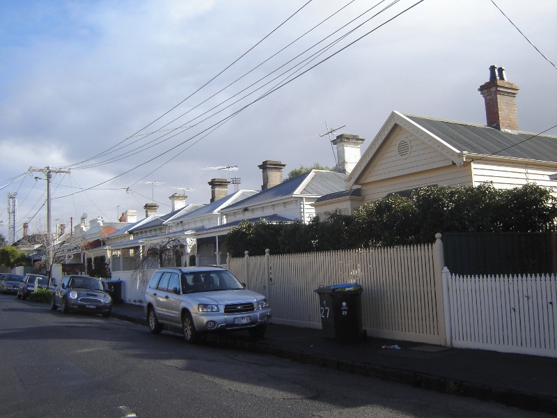 Victorian workers cottages on the north side New Street.