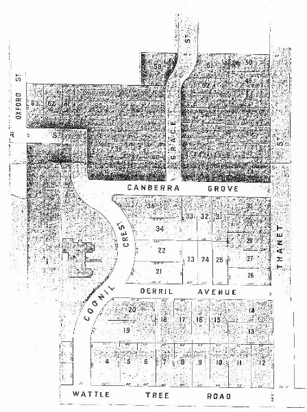 1910 plan of the Coonil Estate subdivision.