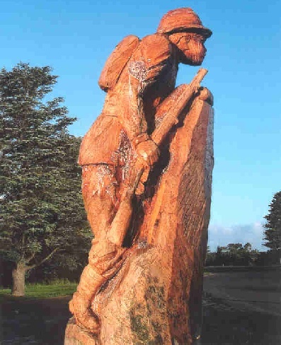 Carving of Soldier, Dartmoor Memorial Avenue (carved from former avenue tree)