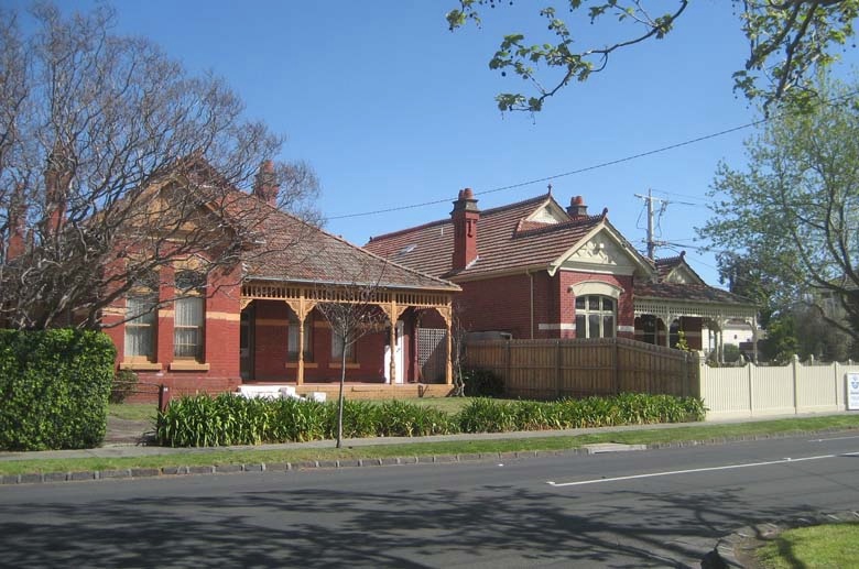 Red-brick Edwardian villas at 10 and 12 Union Street.