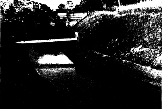 2 - Maroondah Aqueduct Kangaroo Ground Eltham N06 - Shire of Eltham Heritage Study 1992 - Silver pipe carries groundwater from abutting land over the aqueduct
