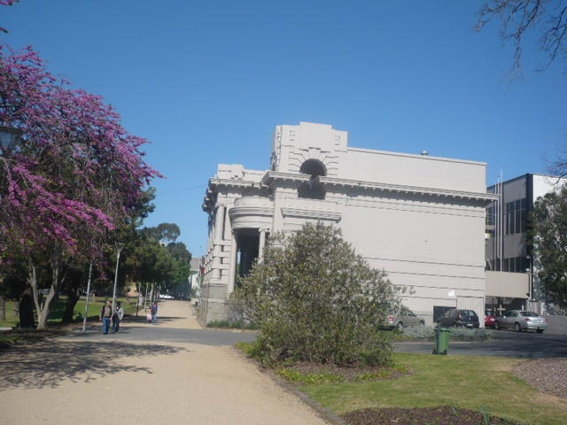 Johnstone Park Peace Memorial Building Side View