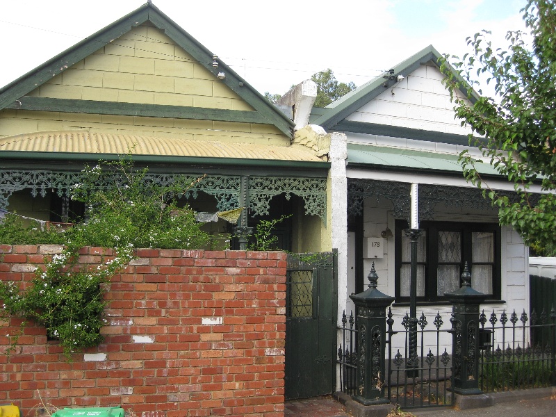 Houses (3) and Cast Iron Fence - 176-180 Weston Street, Brunswick East