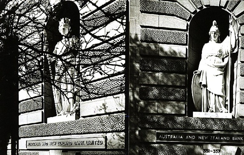 B3405 Ada &amp; Elsie Former Union Bank Statues