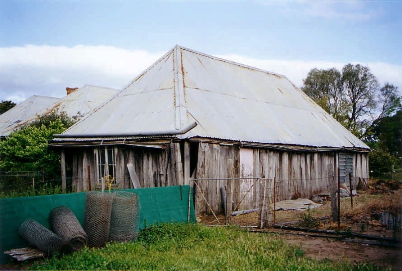 MAW 01 1 - Photograph, vertical timber slab building at the rear of the homestead represents one of the earlier parts of the complex - Shire of Northern Grampians - Stage 2 Heritage Study, 2004