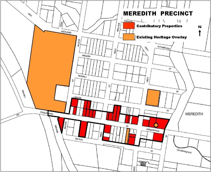 Meredith Heritage Precinct Map