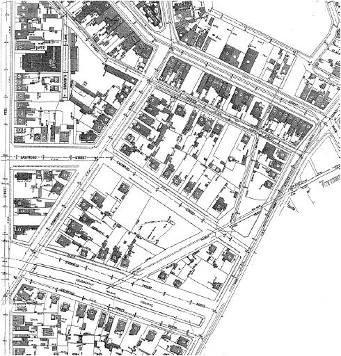 Figure 2.07: Ballarat Sewerage Authority Plan, December 7, 1926, showing ?Shaft? and ?Mullock Dump? at the site of the North First Chance mine.