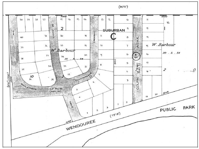 Figure 2.05: Portion of map, Township of Ballarat, Sheet 1, 1964, showing Section C, Allotments 1 and 2. - Ballarat Heritage Precincts Study, 2006