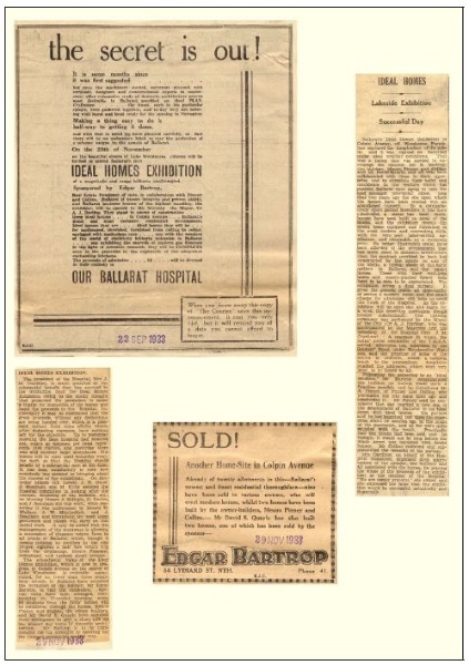 Figure 2.43: Ideal Homes Exhibition - newspaper clippings. - Ballarat Heritage Precincts Study, 2006