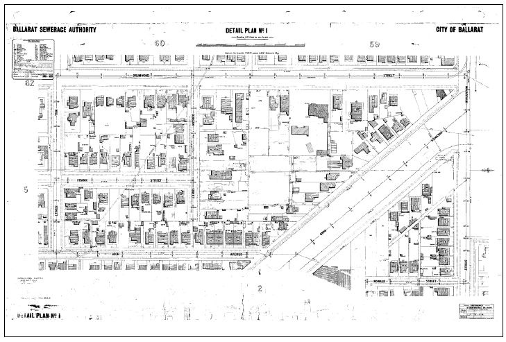 Figure 2.08: Ballarat Sewerage Authority Plan, 1922. - Ballarat Heritage Precincts Study, 2006