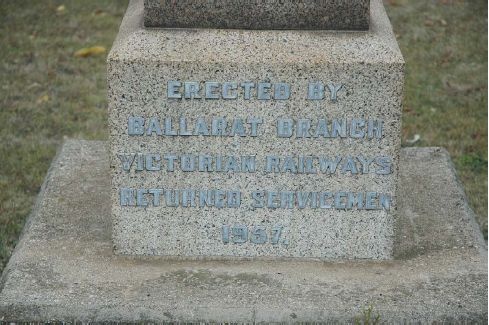 Figure x.15: War memorial located outside the North Ballarat railway office building. - Ballarat Heritage Precincts Study, 2006