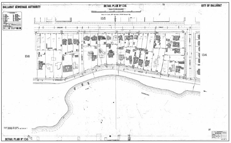 Figure 2.15: Ballarat Sewerage Authority Plan, 1933. - Ballarat Heritage Precincts Study, 2006