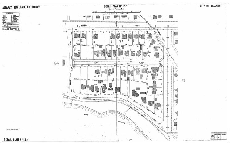 Figure 2.15: Ballarat Sewerage Authority Plan, 1939. - Ballarat Heritage Precincts Study, 2006