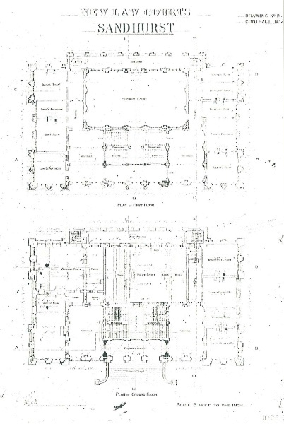 Bendigo Law Courts historic drawings