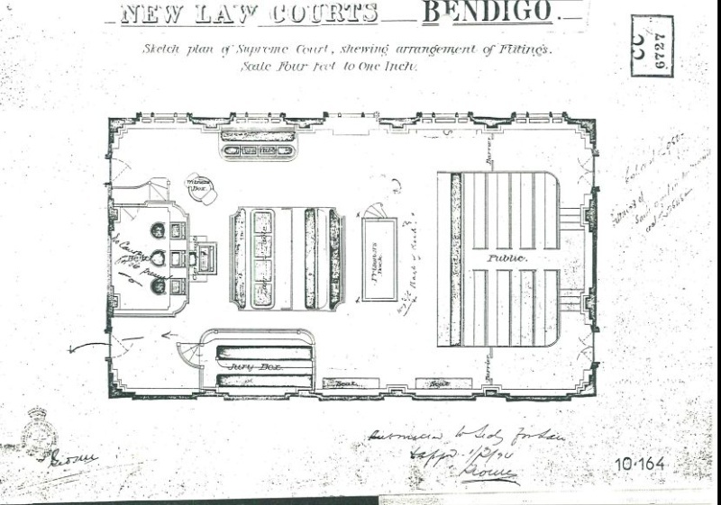 Bendigo Law Courts historic drawings