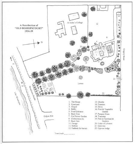 Figure 2.06: The layout of the original Bishopscourt property in the 1930s. - Ballarat Heritage Precincts Study, 2006