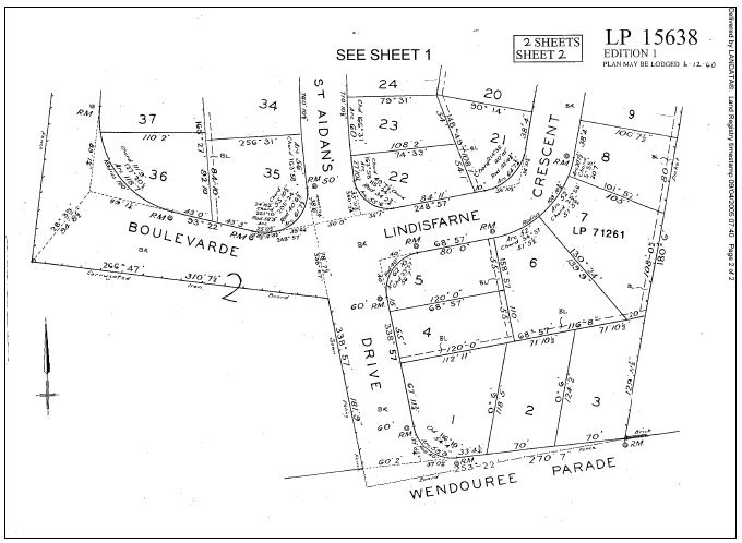 Figure 2.10: Plan of Subdivision LP15638, Sheet 2, December 6, 1940. - Ballarat Heritage Precincts Study, 2006