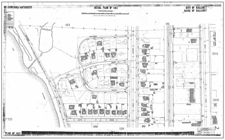 Figure 2.13: Ballarat Sewerage Authority Plan, 1947(a). - Ballarat Heritage Precincts Study, 2006