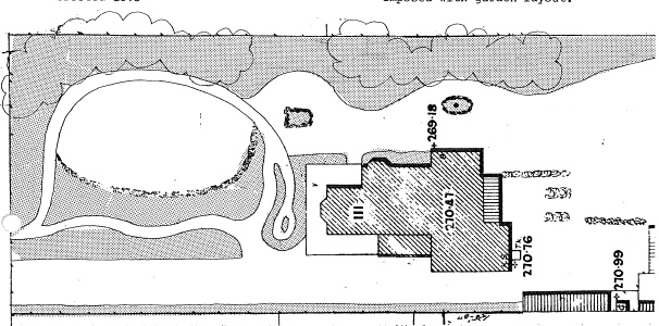Residence and Garden 111 Webster St - Sewerage detail plan No.63 (Revised January 1928) superimposed with garden layout - Ballarat Conservation Study, 1978