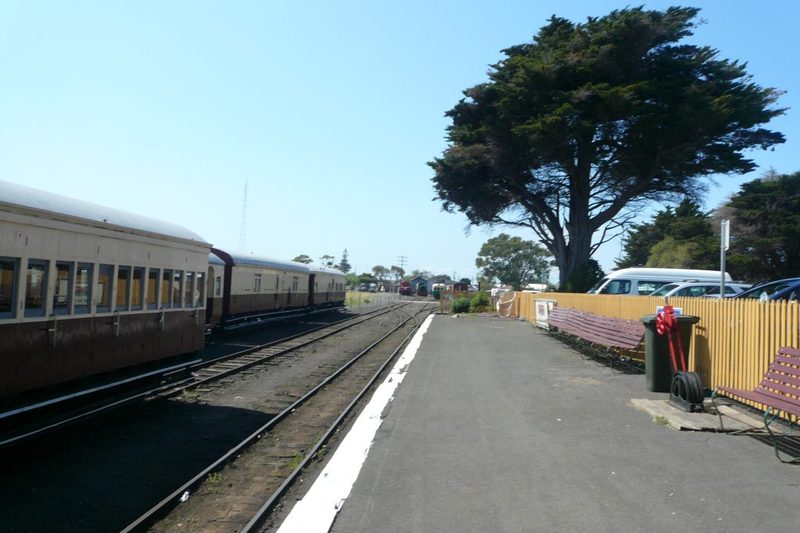 View along platform of the Queenscliff Railway Station looking east.