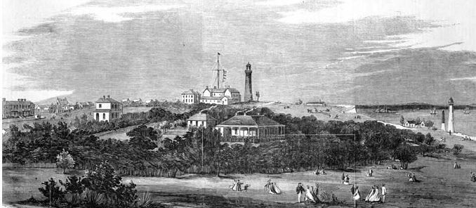 Warringah shown in the centre of the image, 1864 (Source: Sydney Illustrated News, 16 September 1864)